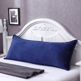 Pillowcase Soft Flannel Solid Colour Pillow Case Long Rectangle Brief Style for Home Bedroom Decor Y200417