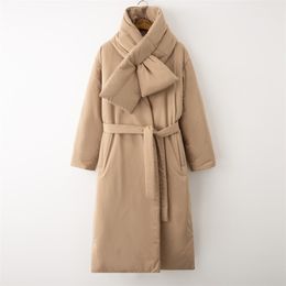 Casaco de jaqueta de inverno feminino elegante e quente e quente fofo longo parka parka à prova de água casaco externo 201125