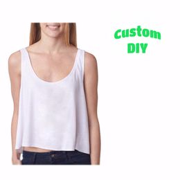 Summer Women s Short Camisole Custom DIY Ladies Loose Round Neck Bottoming Shirt 3D Printing T shirt Vest 220704