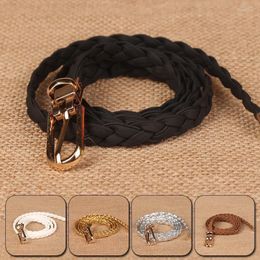 Belts Elegant Fashion Women Belt Weave Leather Waistband Buckle Soild Colour Small Fresh Slender Dress Accessories 100cmBelts Fred22