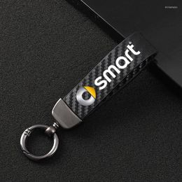 Keychains For Smart Fortwo Forfour 453 451 450 Logo Car Styling Carbon Fibre Leather KeyChain Custom Sports Line Key Rings Gift Miri22