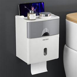 Toilet Paper Holder Waterproof Wall Mount Shelf Toilet Paper Tray Roll Paper Towel Holder Case Tube Storage Box Tray 220727