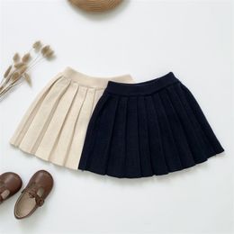 College Style Baby Kids Girls Pleated Skirt Autumn Winter Children's Clothes Drees 220326