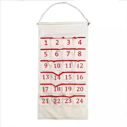 Sublimation Christmas Countdown Calendars Outdoor Decorations Linen Wall Hanging Calendar