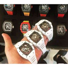 Luxury Mens Mechanics Watches Richa Milles Wristwatch Swiss Watch Womens Skull Rm07-01 r Ceramic Rm055 Automatic Mechanical Watch