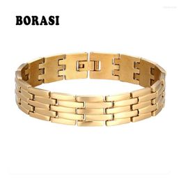 Gold Stainless Steel stainless steel charm bracelet for Men - Trendy Luxury Men's Jewelry Gift