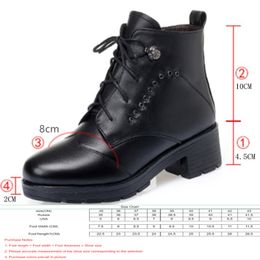 Women Winter Boots Wool 2022 New Genuine Leather Big Size Mother Snow Boots Ladies Thick Warm Female Short Boots