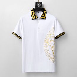 -Diseñador de lujo Mens Polos Dress T Shirt Bordado de bordado Copas Estampadas Algodón Grues