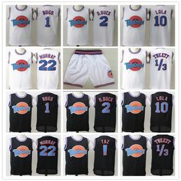 Nikivip Space Jam Jersey Movie Tune Squad Looney Daffy porKY Murray Lola Bugs Bunny TAZ Michael James Curry Basketball Shorts Black White