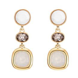 Clip-on & Screw Back Statement Without Piercing Clip On Earrings 2022 Long Geometric Ear Clips For Women Luxury Wedding Rhinestone Gold Colo