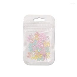 lovely nails NZ - Nail Art Decorations 50Pcs Pack Love Heart Bow-knot Bear Lovely Manicure Accessories Colored Transparent Resin CharmsNail Stac22