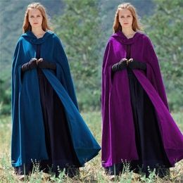 ZOGAA Womens Long Wool Cloak Hood Winter Maxi Hooded Coat Vintage Cashmere Shawl Loose Hoody Cloak Cape Jacket for Women 201214