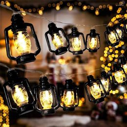 Strings LED Mini Retro Kerosene String Light Battery Powered Lantern Fairy Garland For Home Bedroom Ramadan Holiday Party DecorLED LEDLED