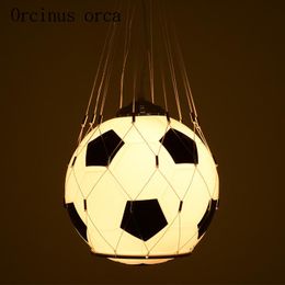 Pendant Lamps Kid's Room Lighting LED Football Lights Child Bedroom Cartoon E27 For Living Home Decoration AC110-220VPendant