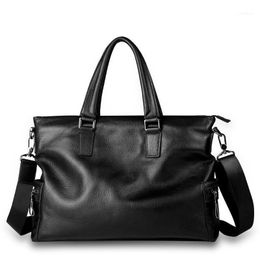 Cowhide Genuine Leather Briefcase Men Business Laptop Tote Bags Casual Men's Messenger Shoulder Bag Handbags1