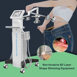 Non Invasive 6D Lipo laser Slimming Machine 532nm Green / 635nm Red Light Therapy Microcurrent Fat Removal Arms Cryolipolysis Fat Freezing Body Sculpt Equipment