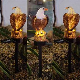 Solar Power Led Lighting Garden Lawn Lamps Eagle Shape Ornament Waterproof Ground Plug Christmas Light Outdoor Yard Solar Lamps J220531