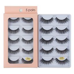 Soft Light Thick 3D False Eyelashes 5 Pairs Set Natural Long Reusable Handmade Mink Fake Lashes Multilayer Full Strip Lashes Easy to Wear 32 Models DHL