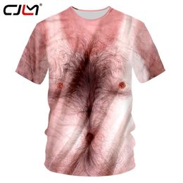 Mens 3D Body Tshirts Funny Print Chest Hair Muscle Pink Tshirt Man Short Sleeve O Neck Fitness Tee Shirts Unisex Tops 7XL 220623