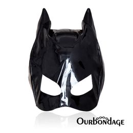 Ourbondage Sheeny PU Leather Head Restraints Harness Cat Women Hood Bondage Costume BDSM For sexy Toys