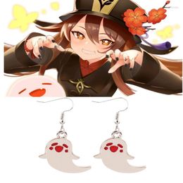 Stud Anime Genshin Impact Earrings Hu Tao Cute Ghost Cosplay For Women Men Jewellery GiftStud Odet22 Farl22