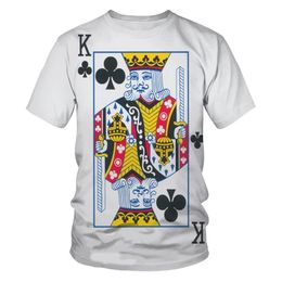 Playing cards 3D printing men s and women s fashion T shirt poker street clothing loose comfortable fabric O ne 220623