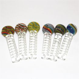 Glycerin glass tobacco Hand Pipes pyrex Colourful spoon glass water pipe bubbler Smoking Accessories ash catcher