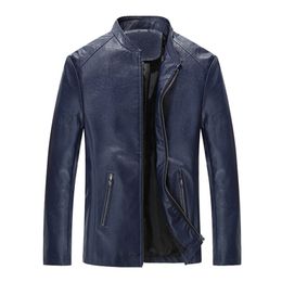 Korean style slim handsome men's leather jacket spring and autumn jacket trend youth leather jacket 201127