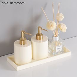 1pc Nordic Bathroom Accessories Set Resin Liquid Soap Bottle Shampoo Dispenser Tissue Box Tray Washing Tools Restroom Organiser 220523