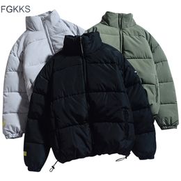 FGKKS Winter Men Solid Color Parkas Quality Brand Men's Stand Collar Warm Thick Jacket Male Fashion Casual Parka Coat 201209
