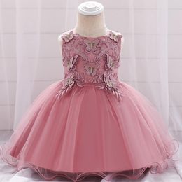 Girl's Dresses Summer Born 1st Birthday Dress For Baby Girl Butterfly Baptism Wedding Princess Party 1 2 YearGirl's