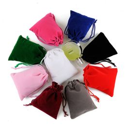 Multi-Colors Gift Wrap Drawstring Packaging Bags Jewellery Necklace Straw Earphone Storage Flannelette Packing Bag Wholesales