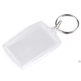 Acrylic Plastic Blank Keyrings Insert Passport Photo Frame Keychain Picture Frame Keyrings Party Gift BBB14660