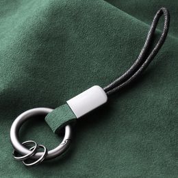 Luxury Suede Leather Keychain Black Clasp Creative DIY Keyring Holder Universal Car Key Chain For Men /Female Jewellery Gift