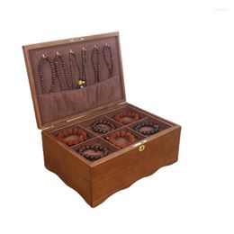 Jewellery Pouches Bags Wood Storage Box Organiser Large Walnut Vintage Bracelet Multi Layer Case With Lock Gift Rita22
