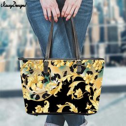 Evening Bags Noisydesigns Women Shoulder Bag 2022 Luxury Handbags Ladies Gold Black Floral Leopard Print Leather Crossbody DropshipEvening