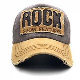 High Quality Letter Rock Embroidery Cotton Baseball Cap For Men Women Gorras Snapback Outdoor Sport Sun Hat