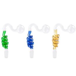 Vaping Dream G113 Twisted Tube Oil Rig Smoking Bowl Glass Pipes Bong Bucket Nails Colorful Boro-glass Banger Bowls 10mm 14mm 19mm Male Female Joint