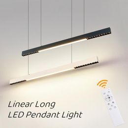 Pendant Lamps Modern LED Long Lamp Lustre Dimmable Linear Spotlights Ceiling Chandelier Dining Room Kitchen Bar Salon Hanging LightingPendan