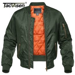 TACVASEN Winter Military Jacket Outwear Mens Cotton Padded Pilot Army Bomber Jacket Coat Casual Baseball Jackets Varsity Jackets 220808