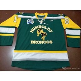 Custom Men Youth women tage Broncos Humboldt Broncos Humboldtstrong #18 Hockey Jersey Size S-5XL or custom any name or number