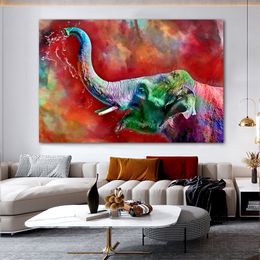 Colourful Elephant Animal Posters Canvas Painting Wall Art Pictures For Living Room Modern Home Decor Indoor Decorations Prints