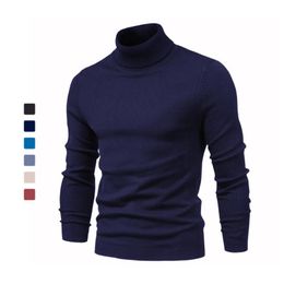 Men's Sweaters Mens Winter Turtleneck Thick Casual Turtle Neck Solid Colour Base Quality Warm Slim Pullover Women TopsMen's