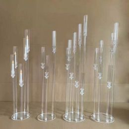 decoration 3 4 5 6 7 8 9 Heads Wedding Decoration Centrepiece Candelabra Clear Acrylic Candlesticks For Weddings Party Event imake327