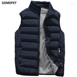 Men's Vests Mens Jacket Sleeveless Vest Winter Fashion Casual Slim Coats Brand Clothing Cotton-Padded Men Waistcoat Big Size1 Stra22