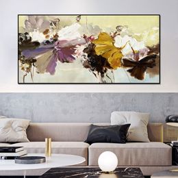 Abstract Ink Painting Flower Canvas Print Painting Nordic Hoom Decor Wall Art Picture For Living Room Home Decoration Frameless