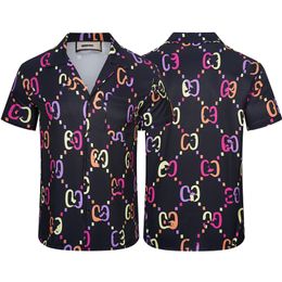 22ss Men Designer shirts Summer Short Sleeve Casual Shirts Fashion Loose Polos Beach Style Breathable Tshirts Tee Clothing Asian Size M-3XL