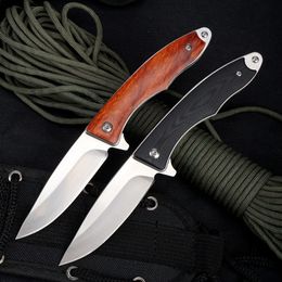 High Quality Outdoor Tactical Pocket Folding Knife Wooden G10 Handle Wilderness Survival Portable Knives EDC Tool
