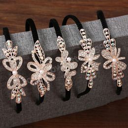 Korean Crystal Pearl Rhinestone Bangs Clip Headband Hair band for Women Girl Hair Accessories Headwear