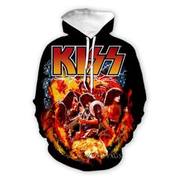 Herren Hoodies Sweatshirts Phechion Fashion Men/Damen Kiss Band 3D Print Clothing Street Hip Hop Freizeit Sweatshirt Z101men's